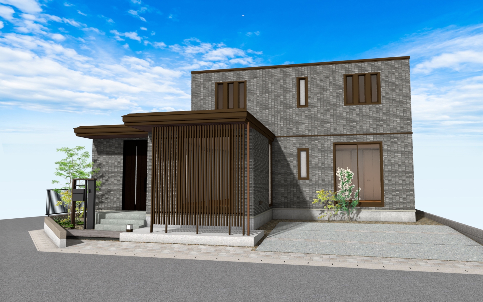  「重厚感と和モダンが融合する、上質な平屋の住まい」 CGパースは図面をもとに制作したイメージです。