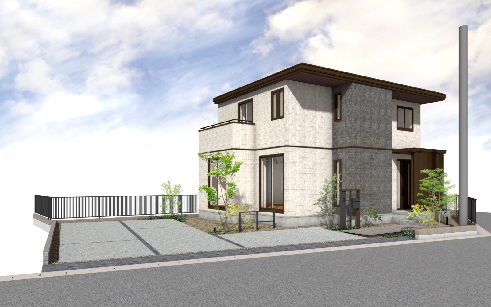  「モノトーンの美学と機能性が融合する、洗練された住まい」CGパースは図面をもとに制作したイメージです。