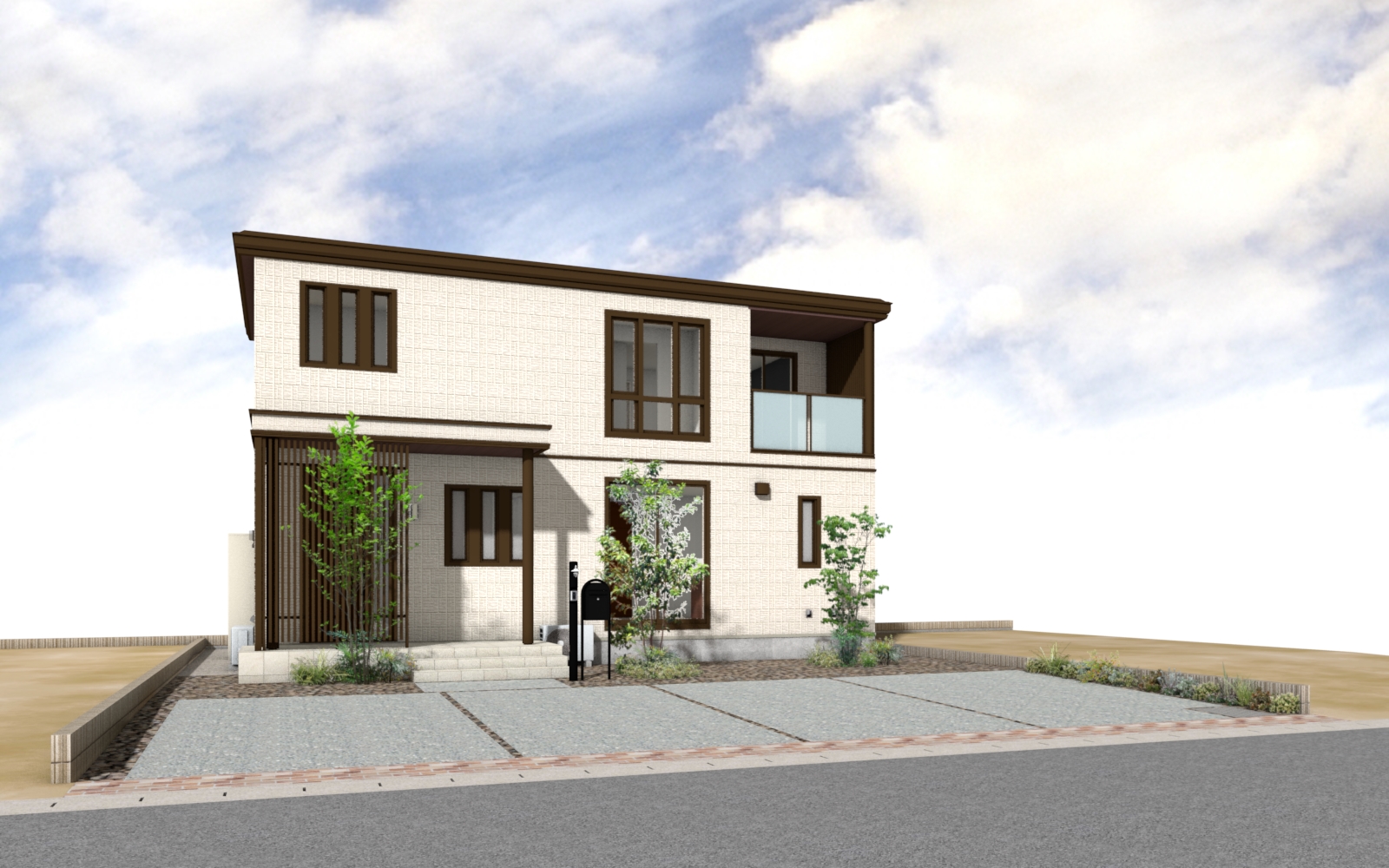 「ブラック・ルシアンが映える家」 外観CGパースは図面をもとに制作したイメージです。