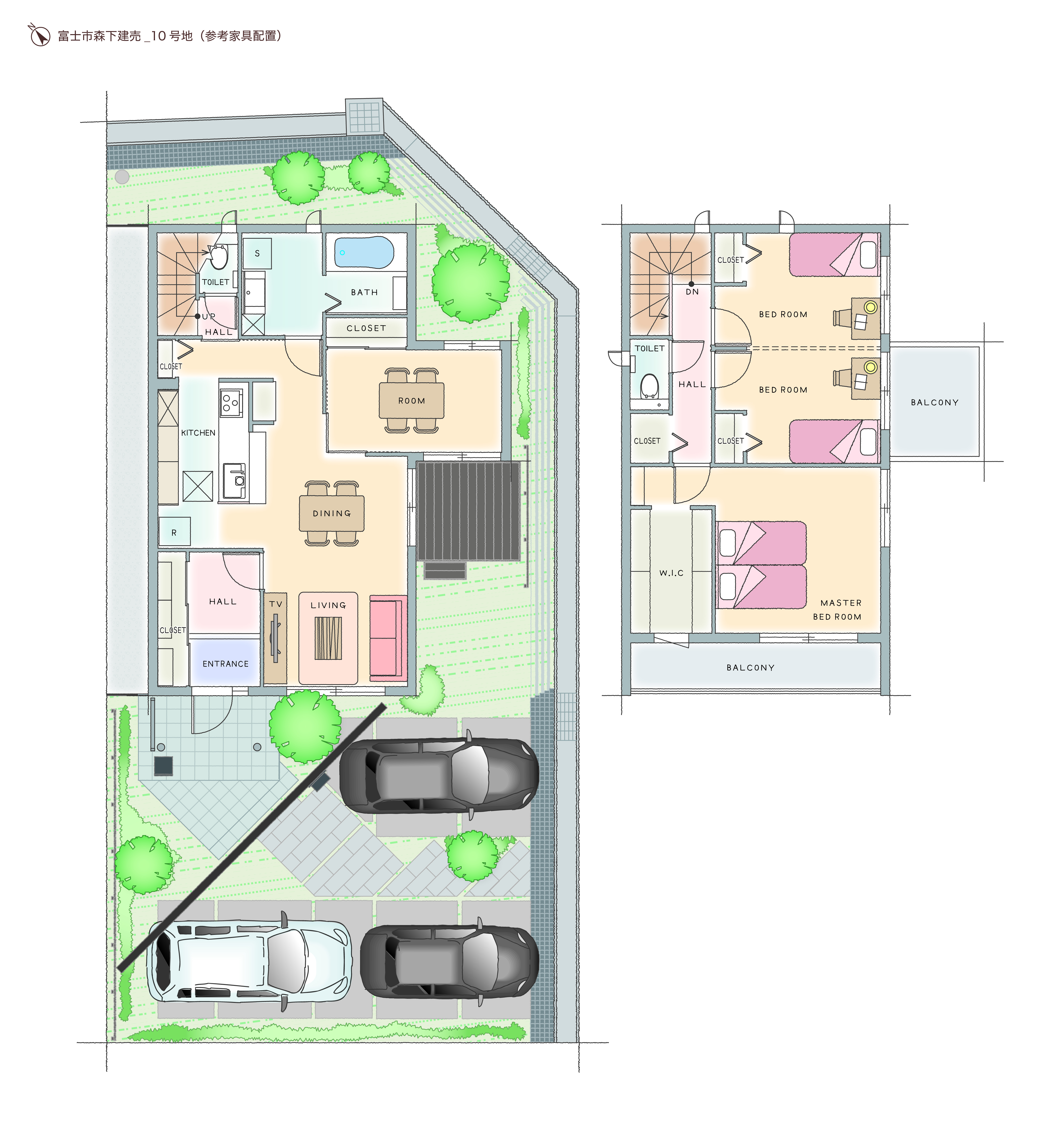 ４LDK+WIC（2階洋室は2室に可変可）シックヨーロピアン。 住む人数やライフスタイルに合わせた暮らし方ができる4LDKタイプ。1階洋室は思い立ったら様々な用途で、サッと使える・サッと片付く半プライベート空間となります。