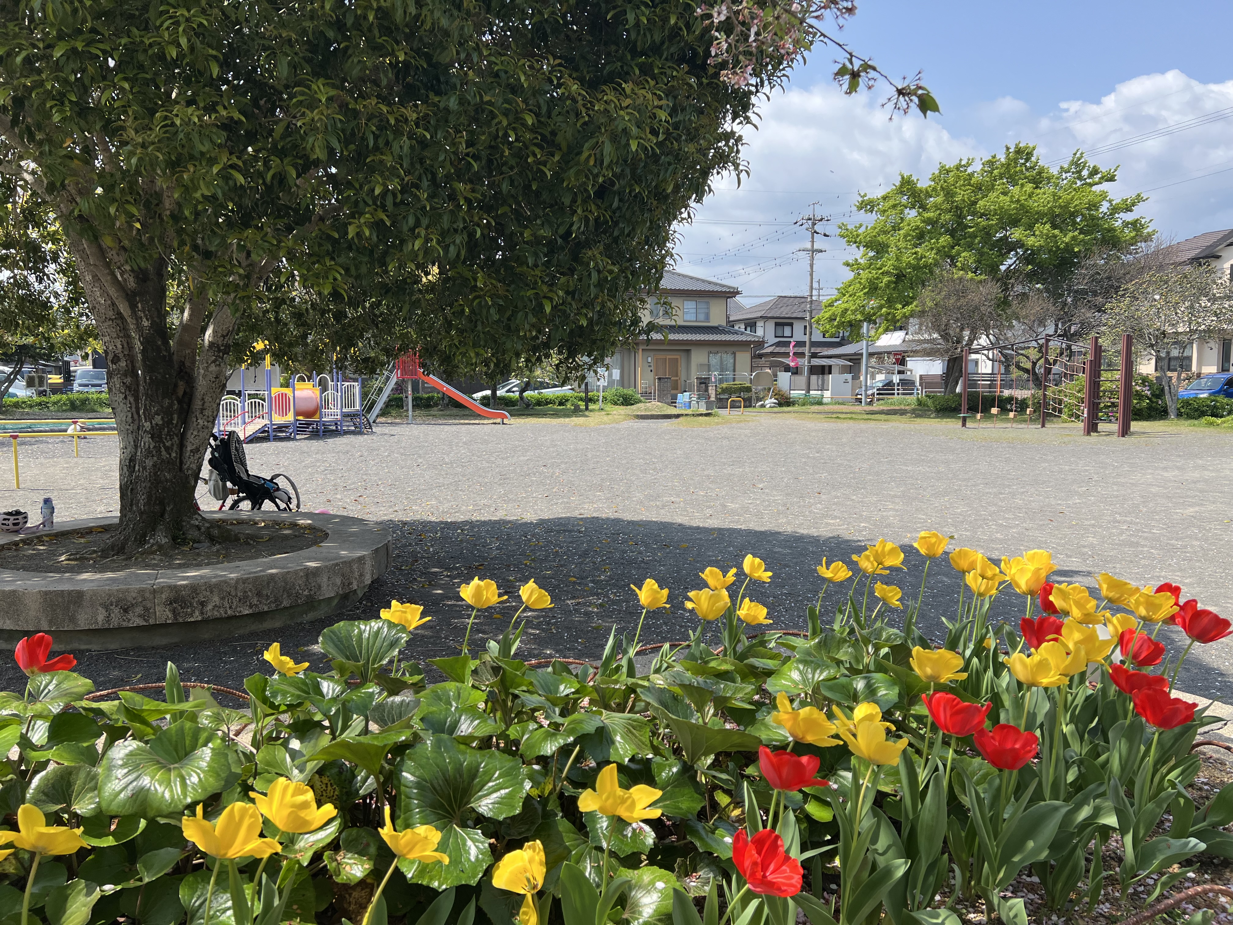 新町公園はお子様と気軽に遊べる空間　2024.4.14撮影