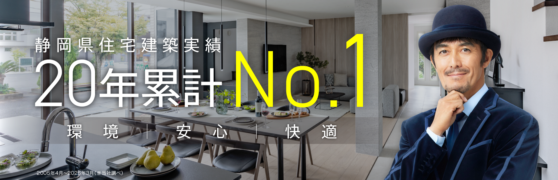 静岡県住宅建築実績20年累計第1位
