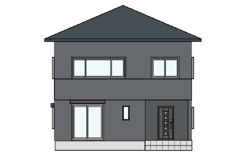 横から見た「地震に強い」家の形