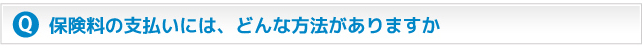 保険料の支払いには、どんな方法がありますか？