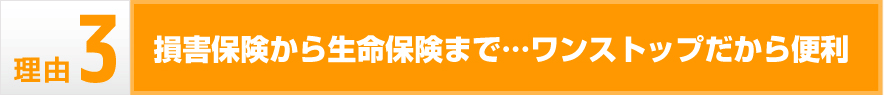 損害保険から生命保険まで…ワンストップだから便利