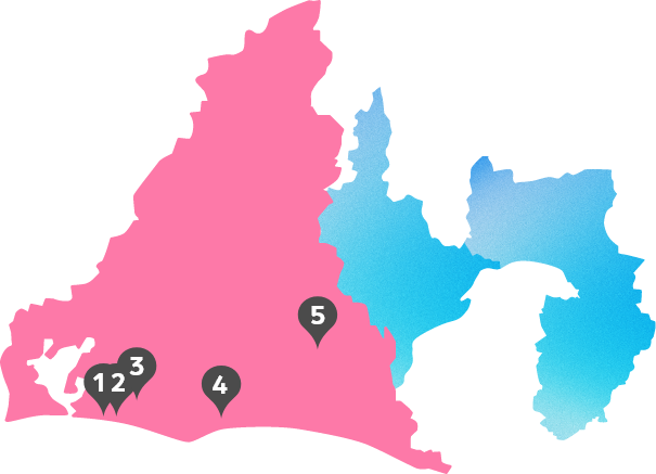 西部エリアの地図